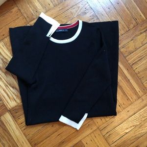 Zara Knit Black And White Contrast Shift Dress